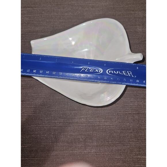 (2) California Cal Style Pottery Leaf Serving Bowls 2232 MCM Retro White Glaze - Picture 6 of 6